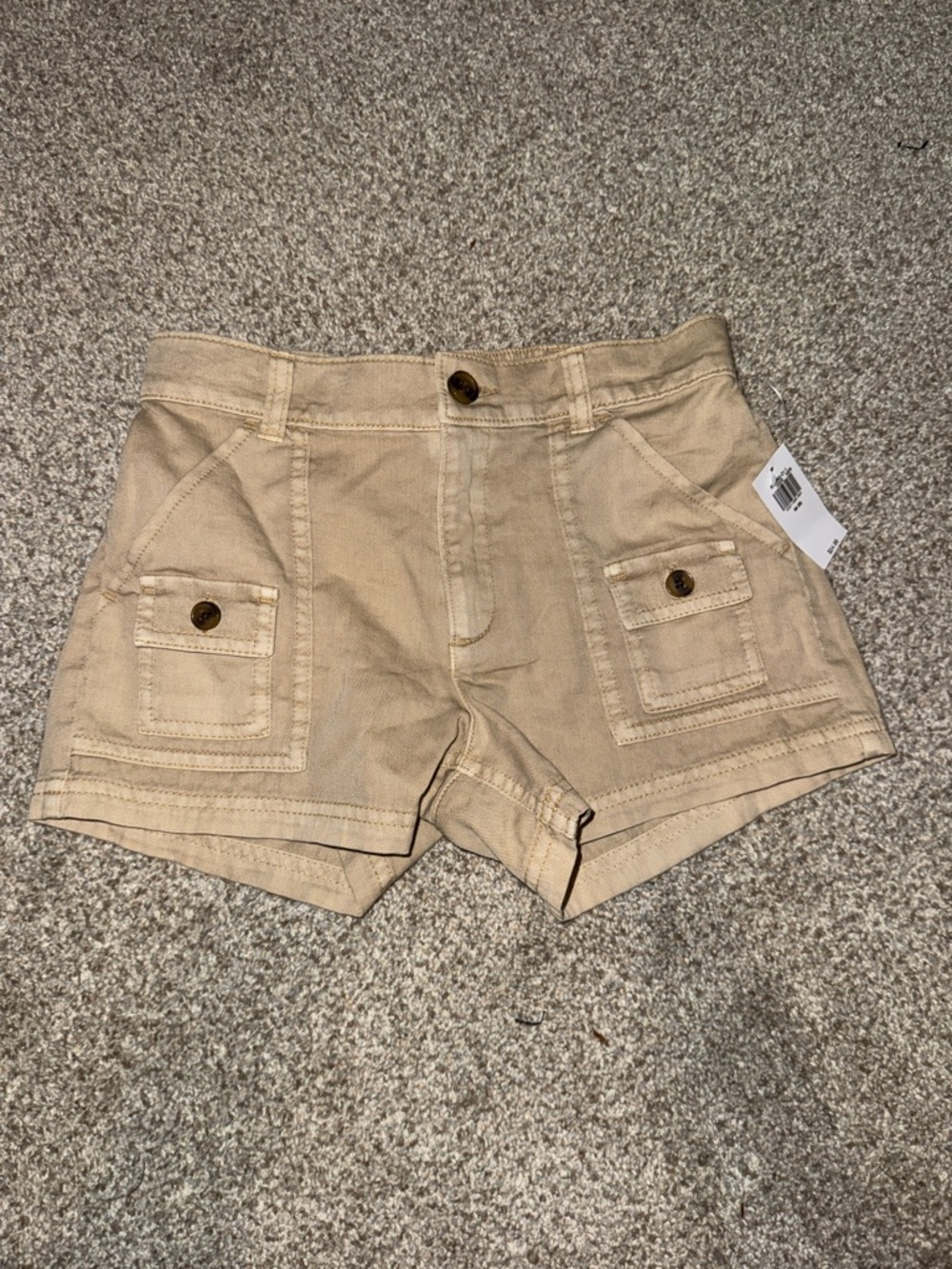 Girls Old Navy Beige Cargo Pocket Shorts, M (8)